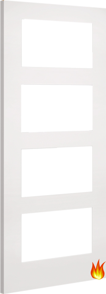 Coventry Clear Glazed White Primed Internal Fire Door (18mm lippings)